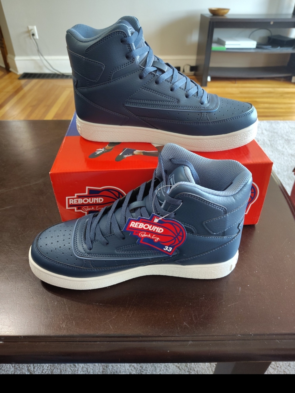 Rebound Men's High-Top Sneakers in Navy Blue